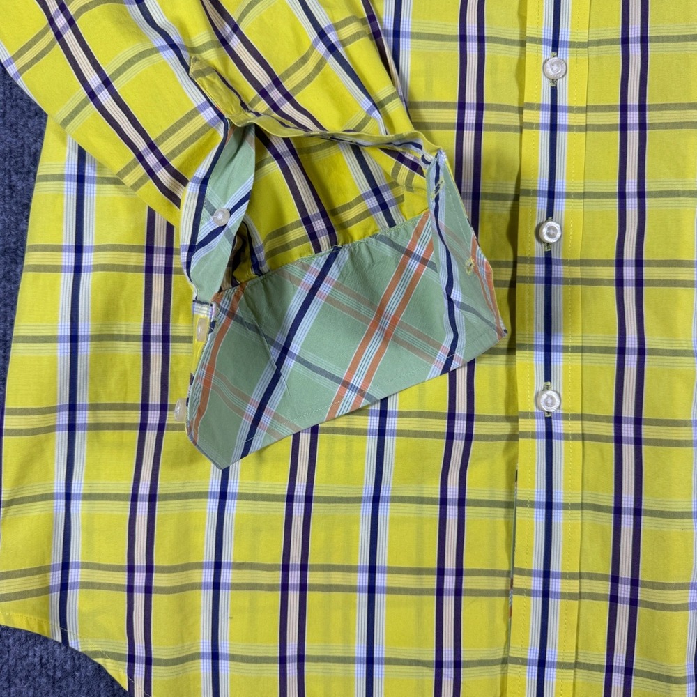Robert Graham Mens XL Yellow Plaid Button Down Shirt Knowledge Wisdom Truth Long - Picture 5 of 8